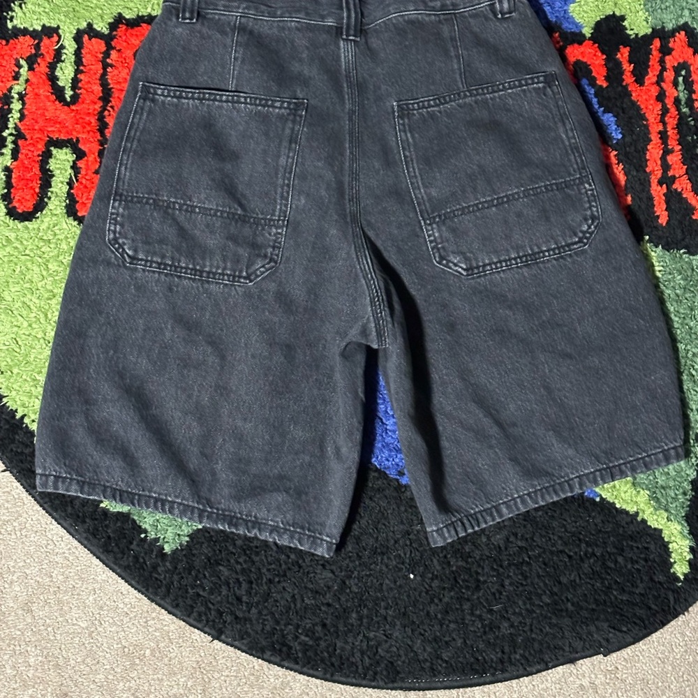 Unisex Black Denim Shorts - Picture 2 of 3